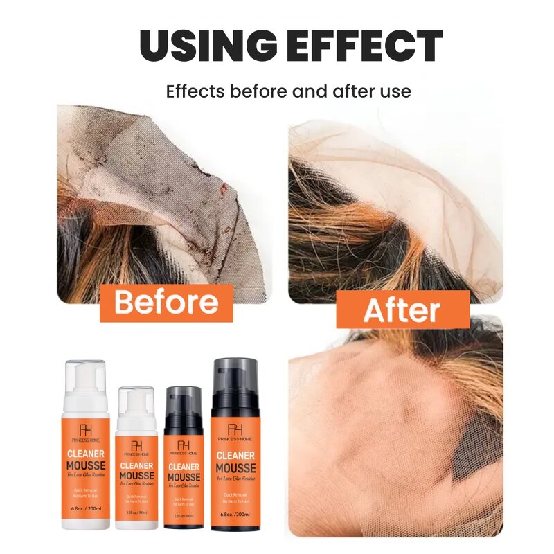 Lace Cleanser Foam Manufacturer - OEM 100ML Fast Acting Glue Residue Remover Delicate Cleaning Shampoo