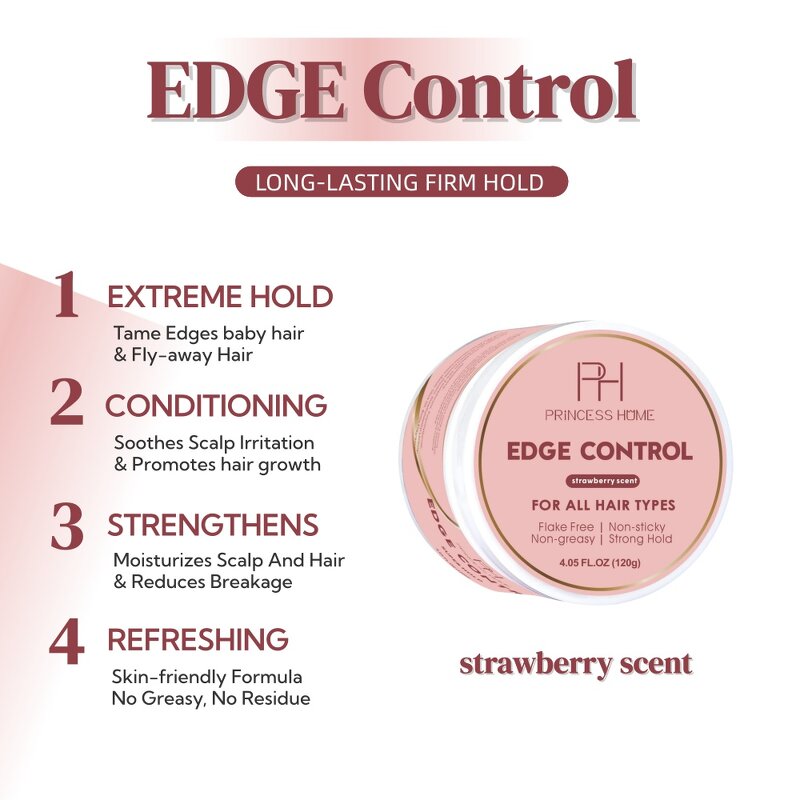 Edge Control Manufacturer - Private Label Extreme Hold 24 Hour Tamer 4C Hair Long-Lasting 120g