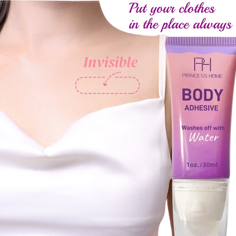 Body Adhesive Glue Manufacturer - Private Label 30ml Transparent Easy Wash Sweat Resistant Fashion Tape
