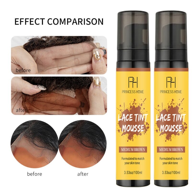 Lace Tint Mousse Manufacturer - Private Label Waterproof 100ml Wholesale 3 Colors Wig Mousse