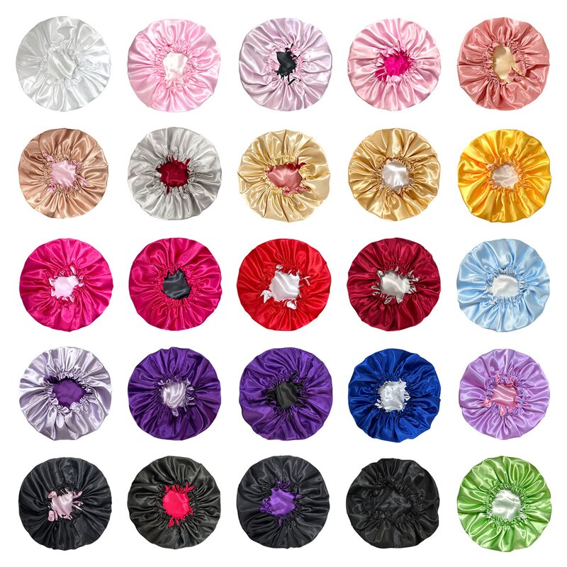 Hair Bonnet Manufacturer - Your Logo Double Layer Custom Designer Women Hair Wraps Sleep Satin