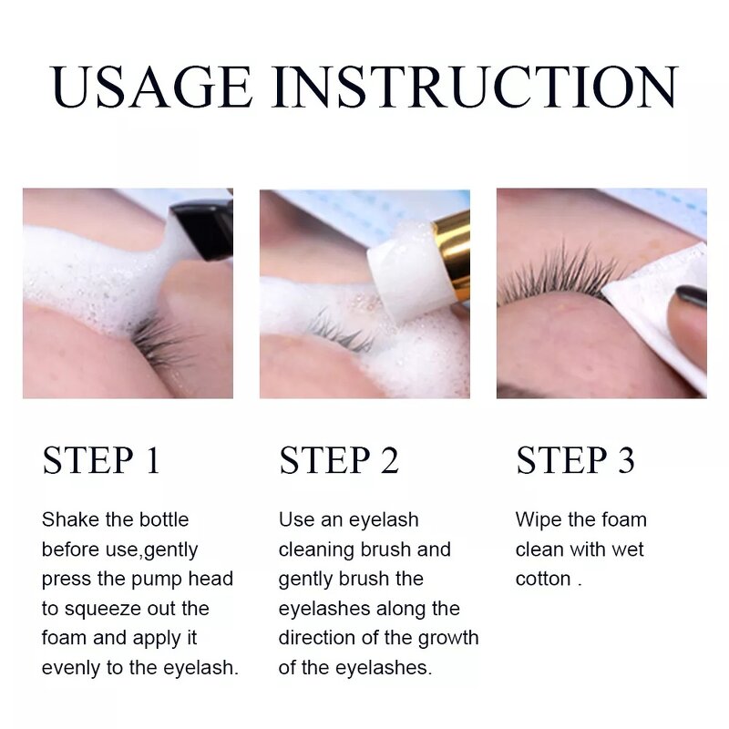 Eyelash Cleanser Foam Manufacturer - Wholesale Custom Logo No Tears Formula Soft 60ml