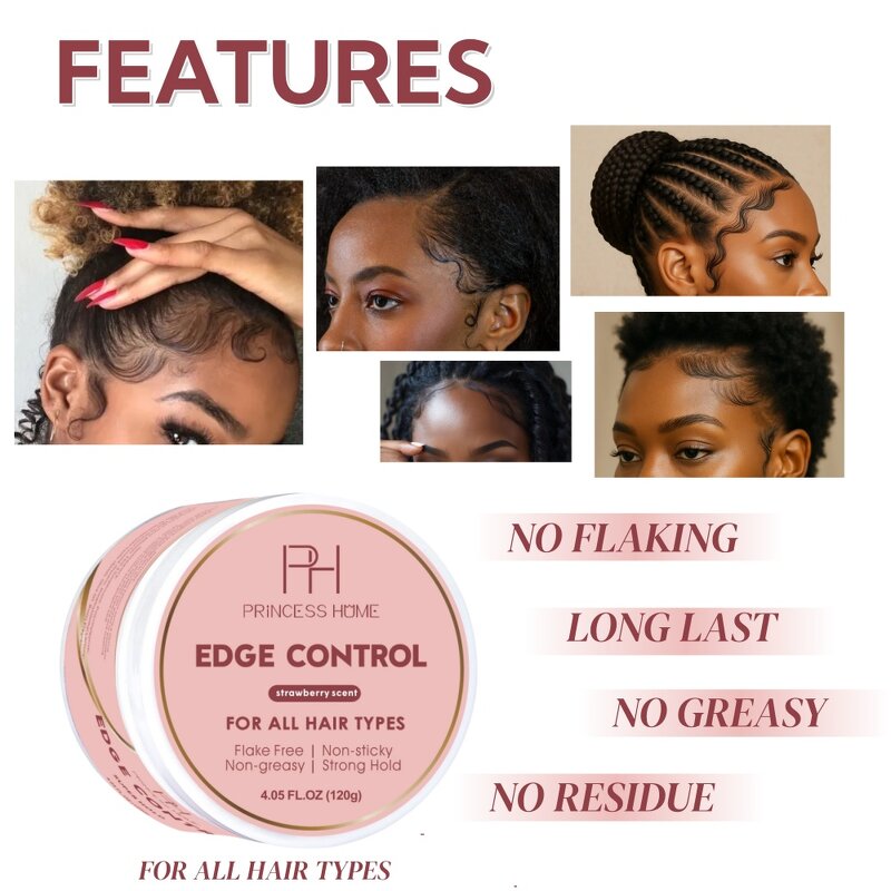 Edge Control Manufacturer - Private Label Extreme Hold 24 Hour Tamer 4C Hair Long-Lasting 120g