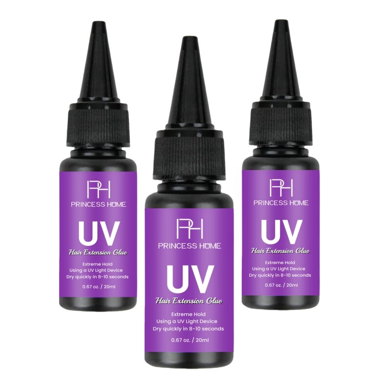 UV Hair Extension Glue Manufacturer - Custom Logo 20ML Lasts 2 Months Extra Hold UV LED Light