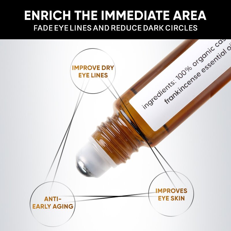 Under Eye Oil Manufacturer - Castor Oil Frankincense - Moisturizing Roller Ball Anti Wrinkle Private Label OEM