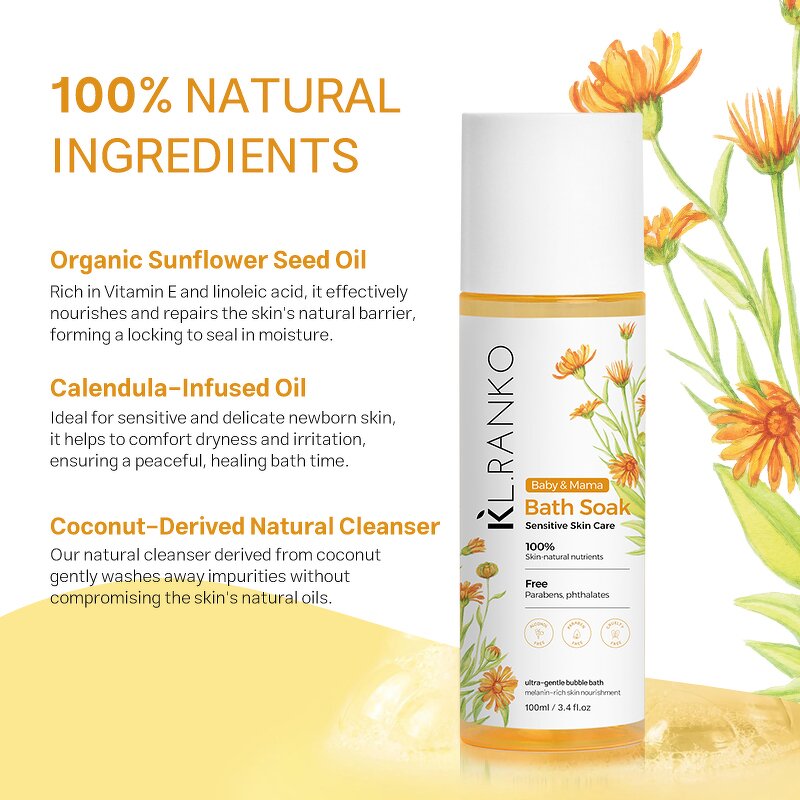 Bath Oil Manufacturer - Baby Mama Soak - 100% Natural Gentle Sensitive Skin Hydrating OEM Private Label