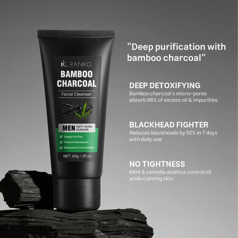 Face Wash Manufacturer - Bamboo Charcoal Men - Deep Cleansing Oil Control Acne-Prone Skin OEM