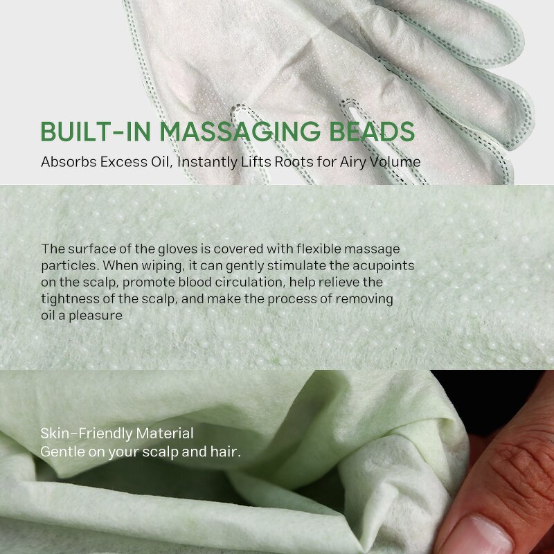 Hair Care Glove Manufacturer - Massaging Beads Oil Absorption - No-Wash Scalp Refresh Oily Hair ODM