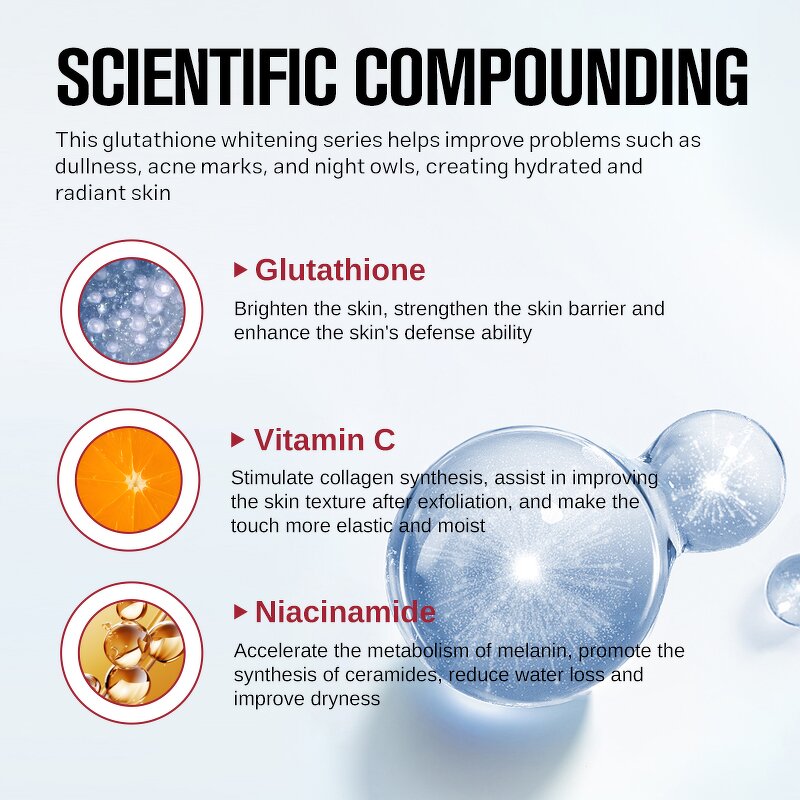 Skincare Set Manufacturer - Glutathione Whitening 5 Pcs - Pigmentation Correction Hydrating Niacinamide Set