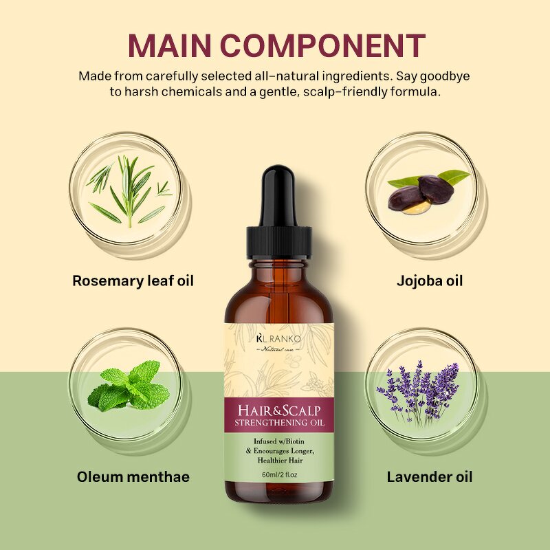 Scalp Oil Manufacturer - Rosemary Mint Biotin - Strengthening Nourishing Hair Growth Serum Private Label OEM