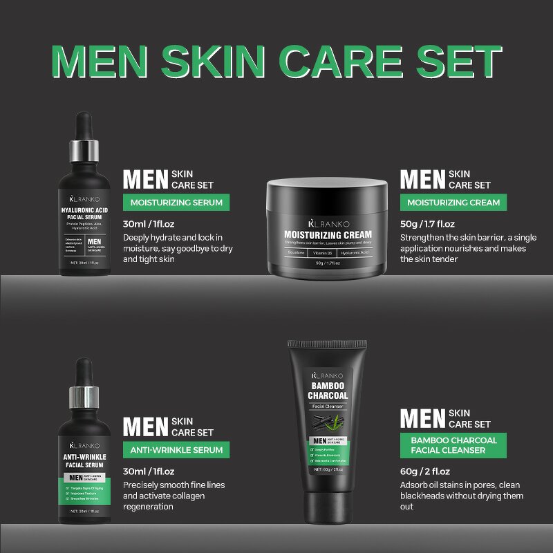 Skincare Set Manufacturer - Men's Skincare Serum Face Wash - Anti Aging Hydrating Deep Cleansing Men Care Products
