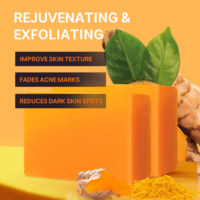 Handmade Soap Manufacturer - Turmeric Kojic Acid Soap - Vitamin C Whitening Vegan Skincare Custom Private Label