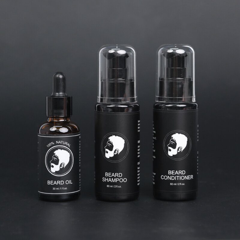 Beard Care Kit Manufacturer - Shampoo Oil Balm Comb Scissors - Men Beard Grooming Father's Day Gift