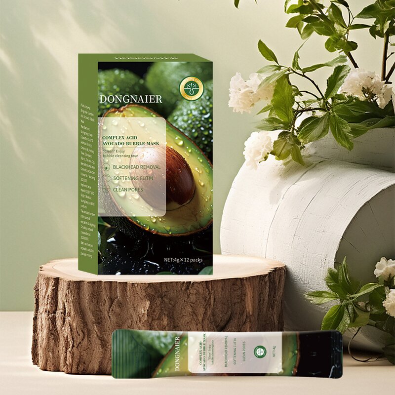 Facial Mask Manufacturer - 12 PCS Avocado Bubble Cleanses Pores Foams Remove Blackheads Whitening Anti-Aging