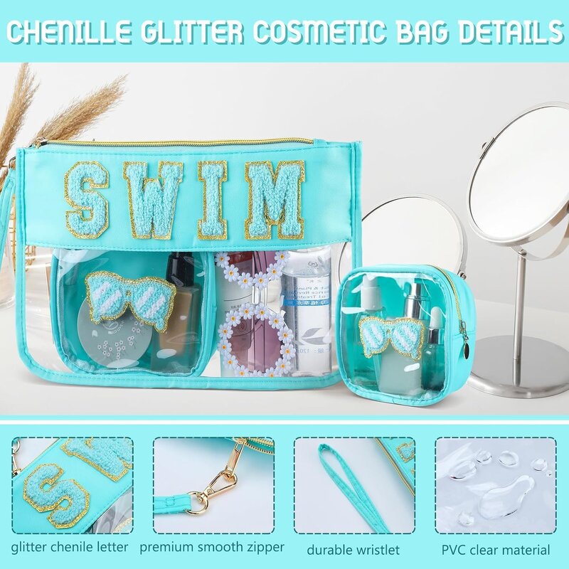 Makeup Bag Manufacturer - Large Capacity Travel Wash Bag Zipper Clear Transparent PVC Football Purse