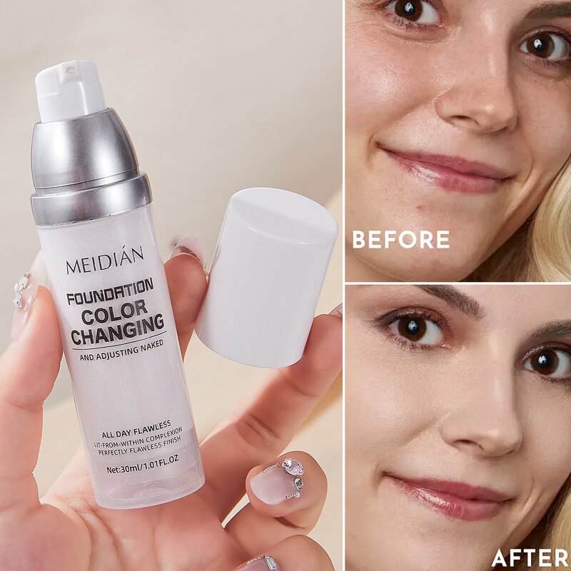 Liquid Foundation Manufacturer - MEIDIAN Waterproof Long Lasting Sunscreen Whitening 24H Coverage for Dark Skin