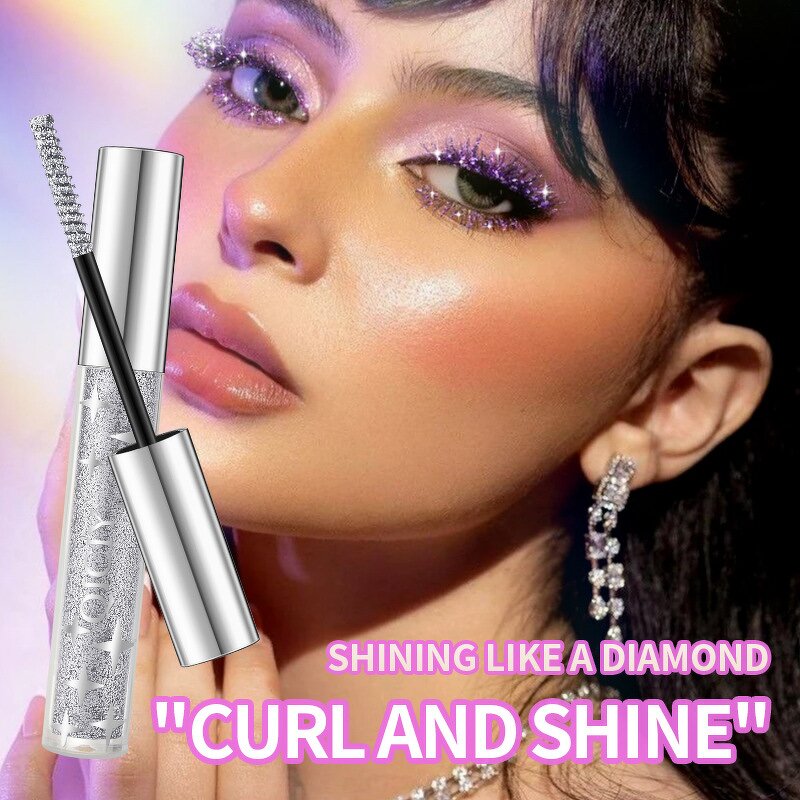 Eyelash Mascara Manufacturer - Qiciy Waterproof Long Lasting Thick Curling Glitter Silver Yellow Purple Colorful