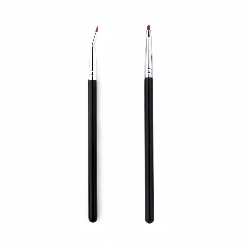 Eyeliner Brush Manufacturer - Fine Angled Precision Gel Synthetic Bristles Plastic Handle Ultra Thin Slanted