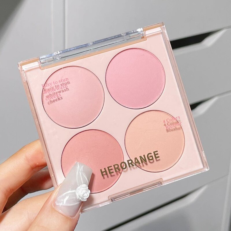 Blush Powder Palette Manufacturer - High Quality Colorful Sweet 4 Color Natural Matte White Cheek