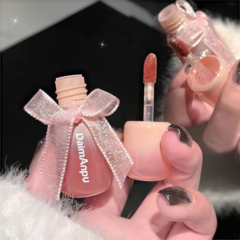 Lip Gloss Manufacturer - Daimanpu Clear Oxygen Mirror Jelly Bow Milk Tea Colored Waterproof 6 Colors