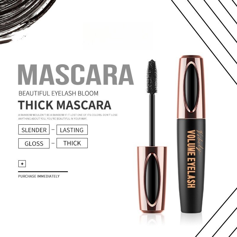 Eyelash Mascara Manufacturer - New Black Thick Longer Waterproof Fast Drying 4d Silk Fiber