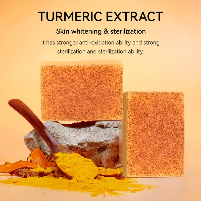 Soap Manufacturer - Private Label Nourishing Glowing Whitening Kojic Acid Vitamin C Turmeric Hyaluronic Acid 100g