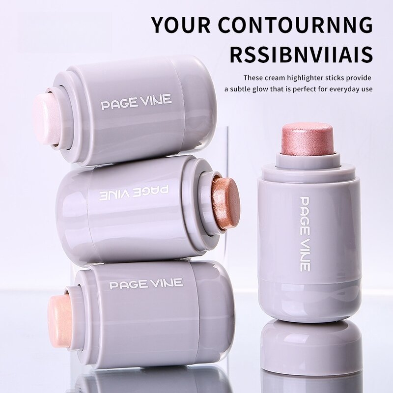 Blush Stick Manufacturer - Page Vine Pocket Four-color Lip and Cheek Glow Stick Highlights Natural