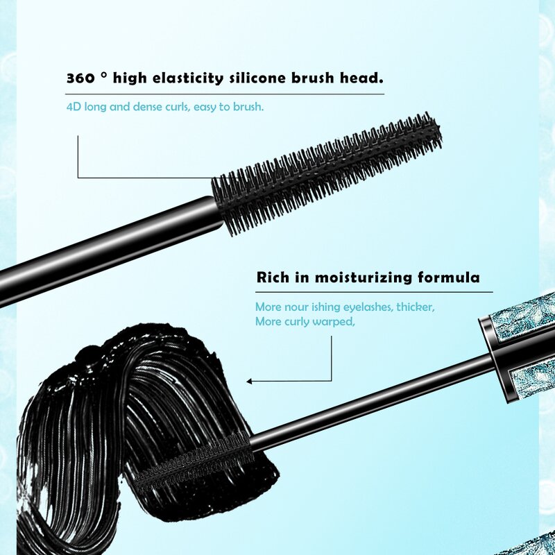 Eyelash Mascara Manufacturer - OEM Customizable In-stock Waterproof Smudge-proof Volumizing 4D Silk Fiber