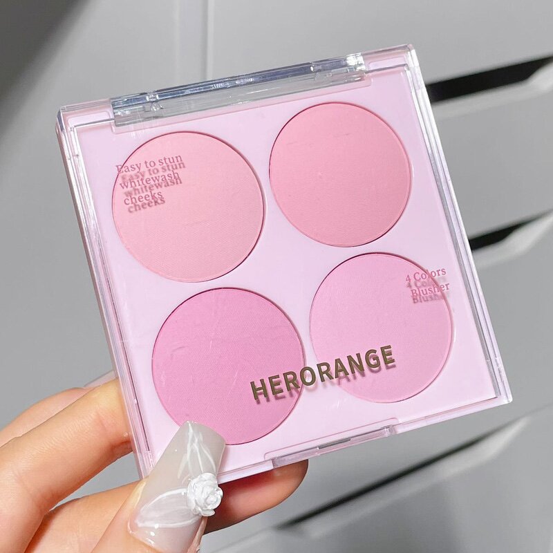 Blush Powder Palette Manufacturer - High Quality Colorful Sweet 4 Color Natural Matte White Cheek