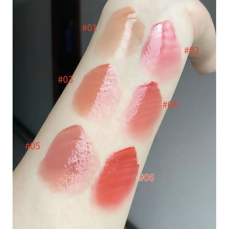 Lip Gloss Manufacturer - Daimanpu Clear Oxygen Mirror Jelly Bow Milk Tea Colored Waterproof 6 Colors