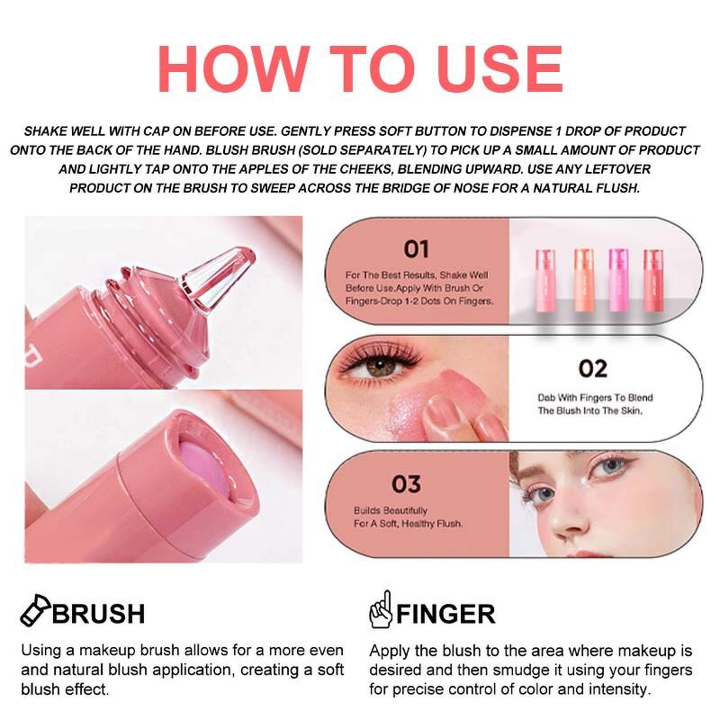 Liquid Blush Manufacturer - Custom Vegan Clean Beauty Long-lasting Cheek Tint Buildable for Sensitive Skin