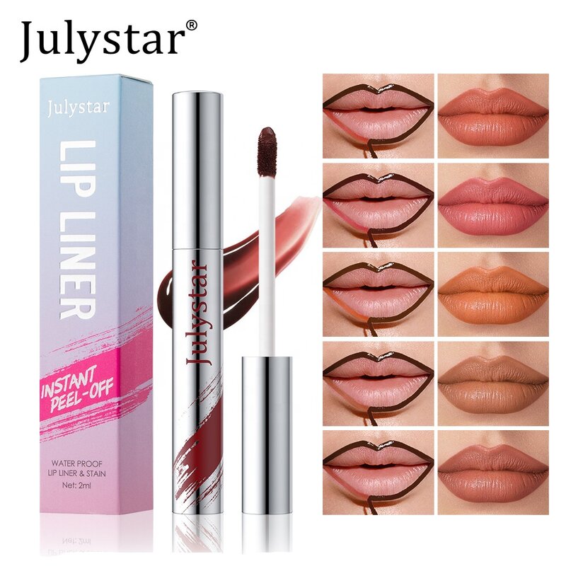Lip Liner Manufacturer - Waterproof 5-Color Peel Tattoo Lasting Matte Lip Tint Black Brown Contour