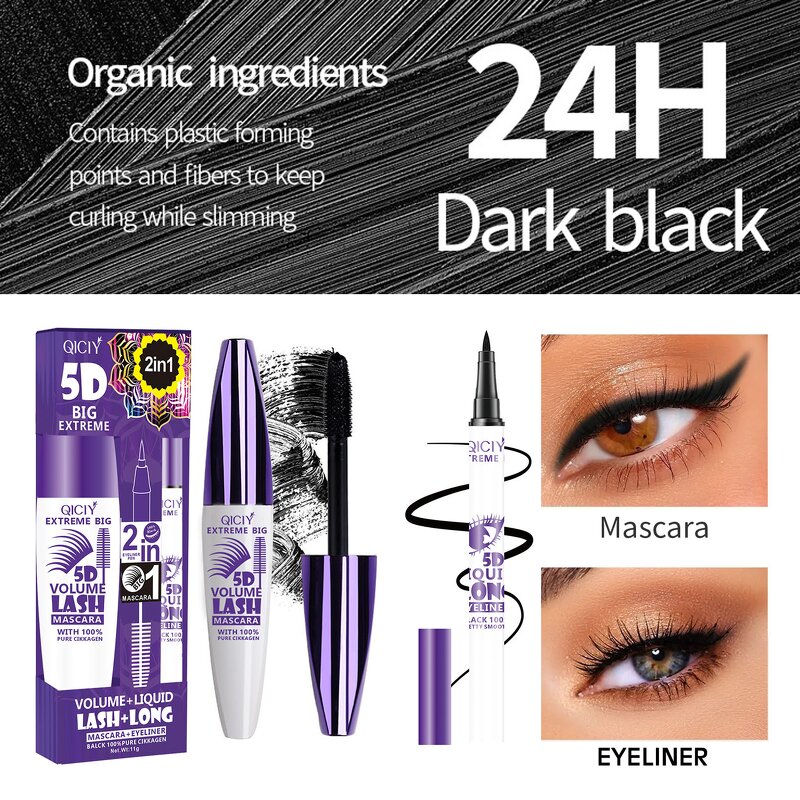 Eyelash Mascara Manufacturer - Wholesale Vegan Mineral 4D Fiber Waterproof Long-lasting Natural for QICIY