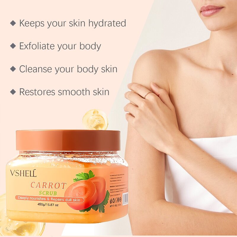 Body Scrub Manufacturer - Vitamin C Hyaluronic Acid Shea Butter Sea Salt Natural Whitening Exfoliating Cream