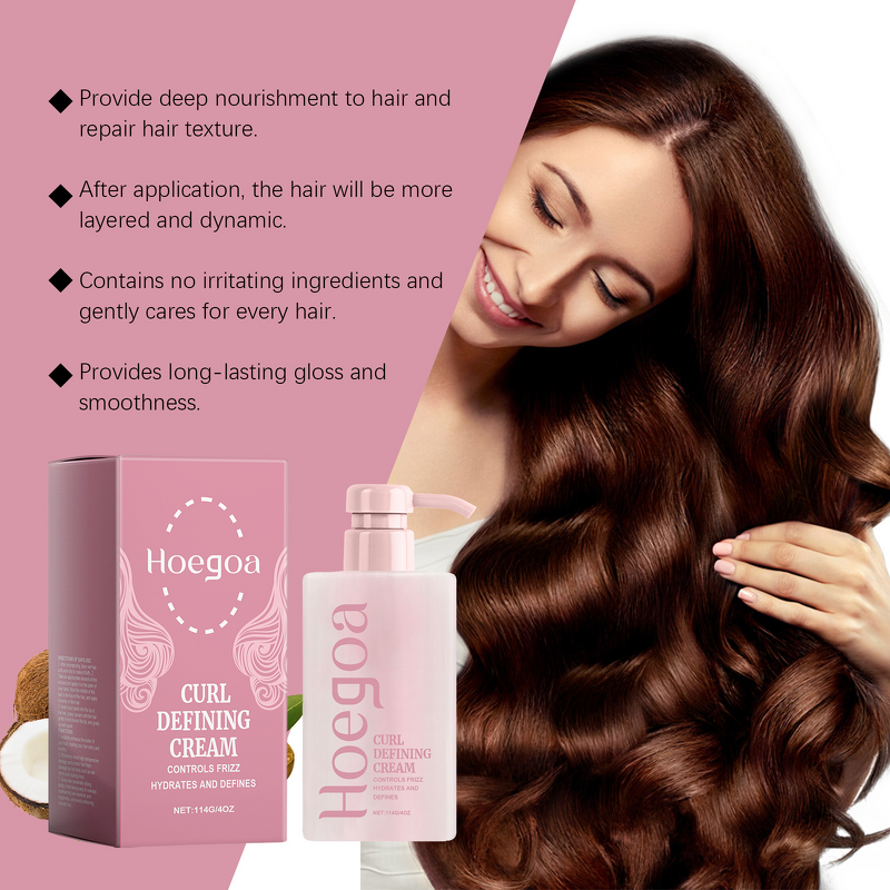 Styling Cream Manufacturer - Hoegoa Natural Luster Alcohol-Free Anti-Frizz Curly Hair Fluffy Moisturizing Bangs Styling