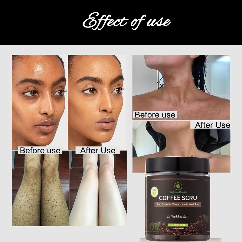 Body Scrub Manufacturer - Factory Priced Natural Coffee Whitening Vitamin C Cream Customizable Mass Supply Body Exfoliation Mud Formula