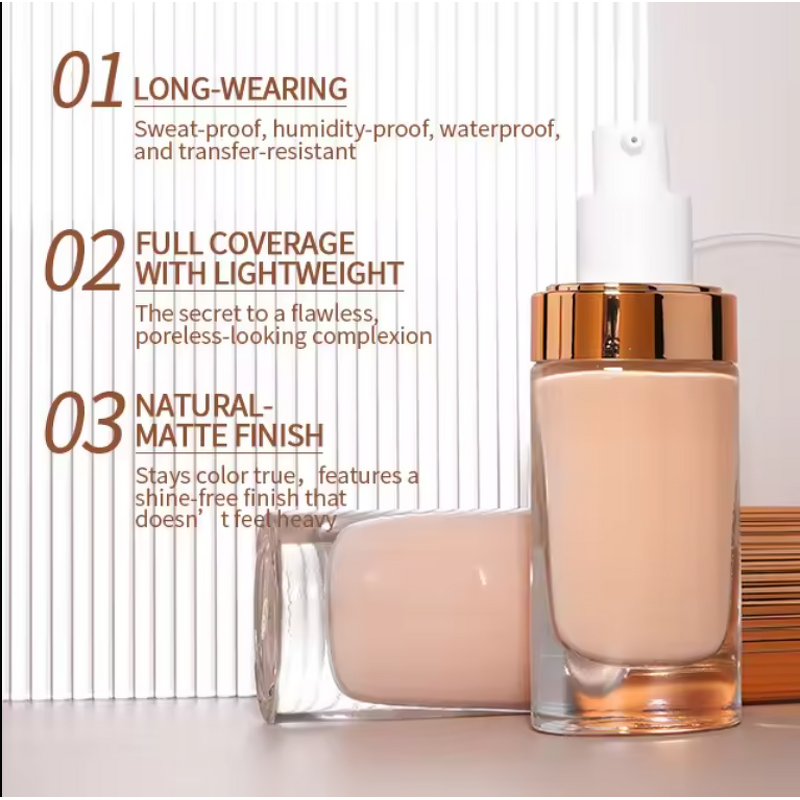 Liquid Foundation Manufacturer - High Quality Long-Lasting Full Coverage Private Label Custom Tube Matte Waterproof Makeup Formula