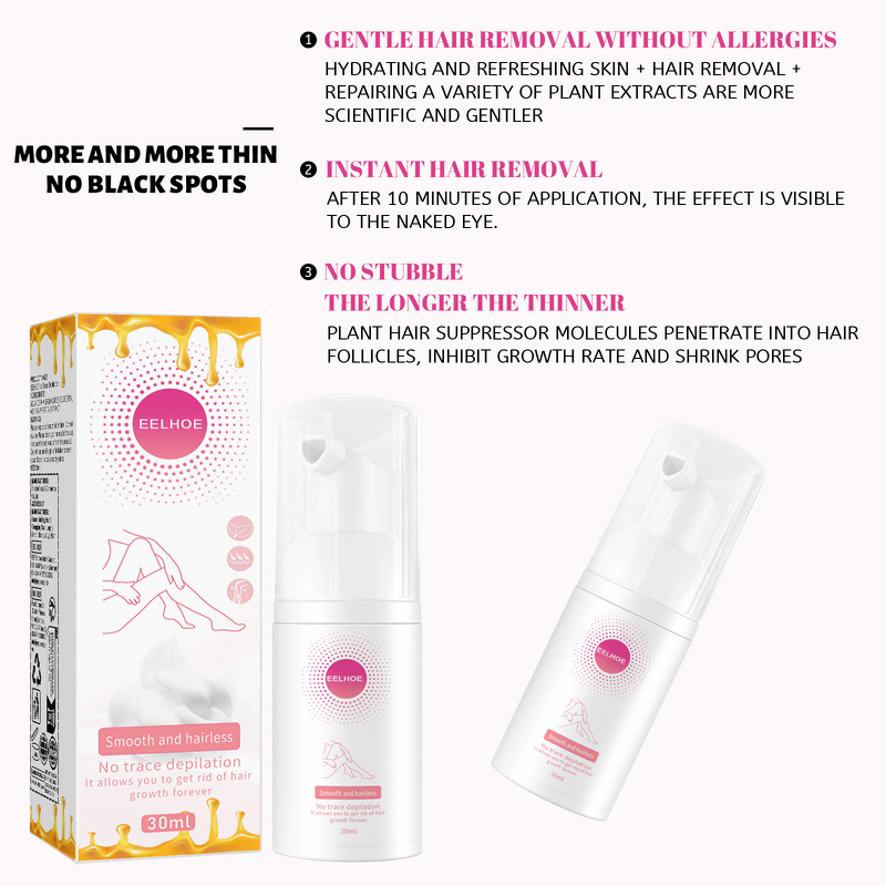 Hair Removal Spray Manufacturer - Herbal Honey Mousse Gentle Skin-Friendly Moisturizing Face Body Armpit Leg Hair Remover