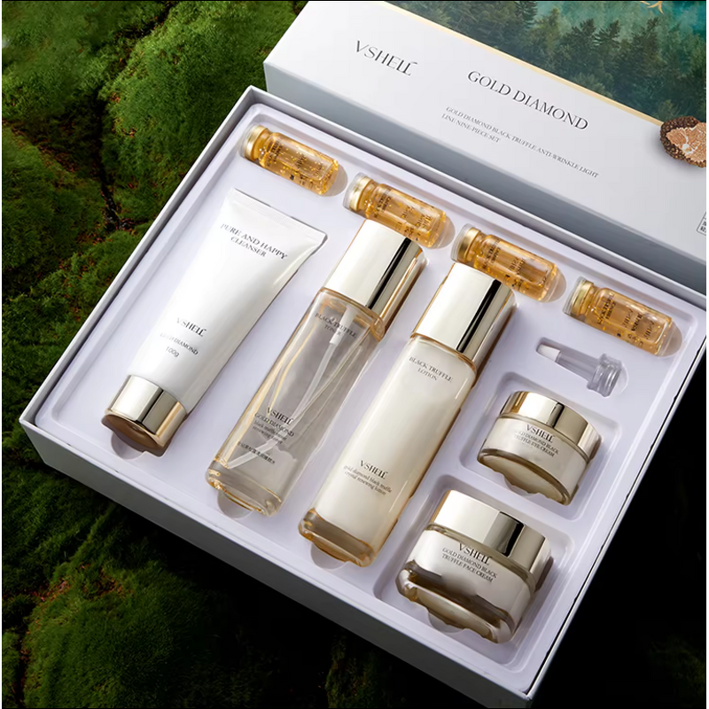 Skincare Gift Set Manufacturer - Korean Anti-Wrinkle 9-Piece Black Truffle Lightening Serum Salicylic Acid Eye Cream Hyaluronic Acid