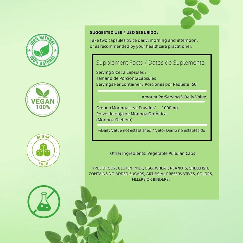 Moringa Capsule - Organic Leaf Powder & Factory Price & High Quality