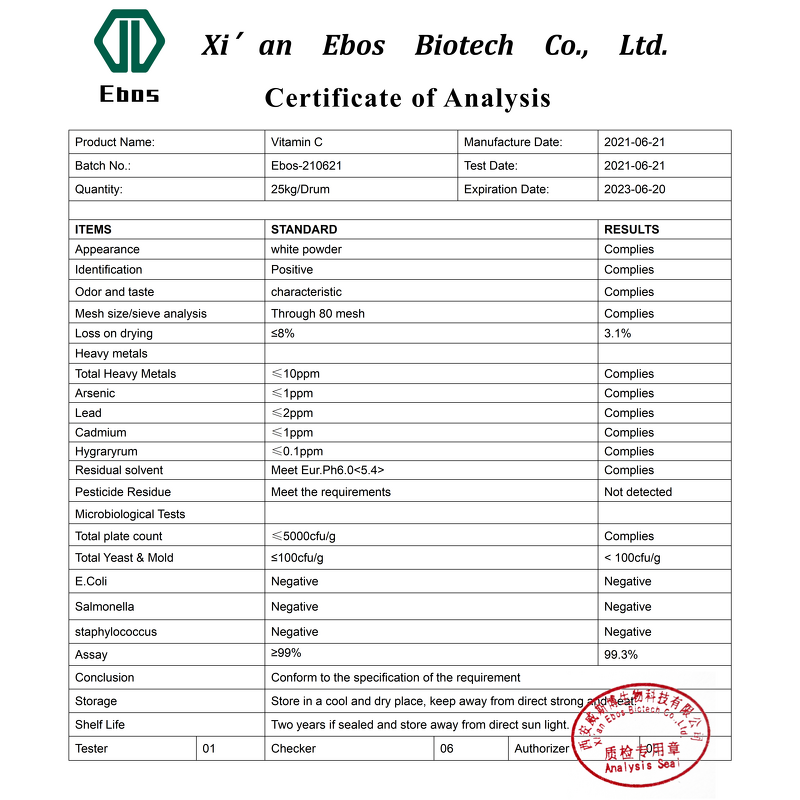 Ascorbic Acid - Cosmetic/Food Grade Vitamin C With Good Price L Ascorbic Acid