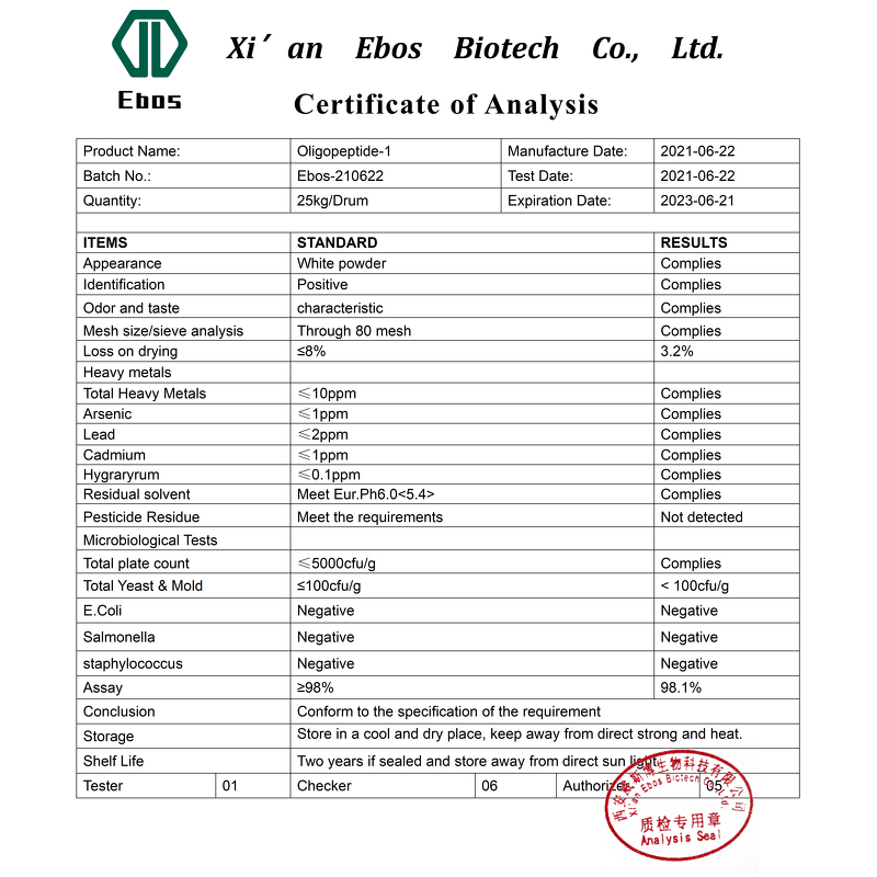 Oligopeptide-1 Powder - 98% Cosmetic Grade For Face Serum & Bulk 1G