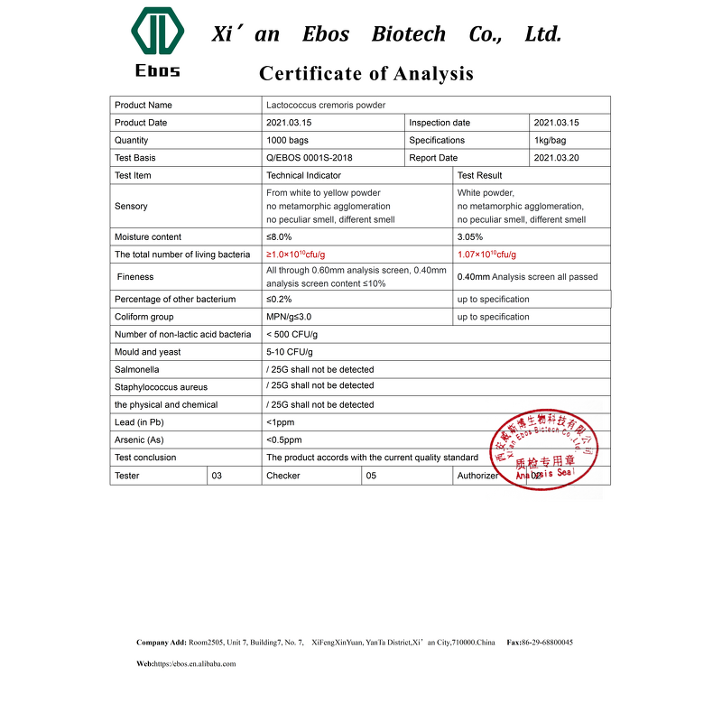 Streptococcus Lactis Powder - Food Grade Cheap Price Ebos Newest Batch
