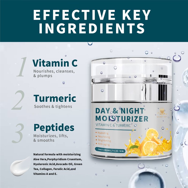 Night Cream Manufacturer - Private Label Turmeric Vitamin C Anti-Aging Moisturizing Day & Night Formula