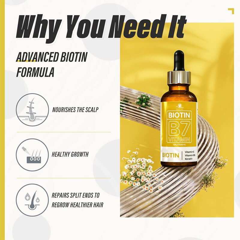 Hair Growth Serum Manufacturer - Natural Ingredients Treatment Scalp Regrowth Oil Biotin Hair Growth Formula