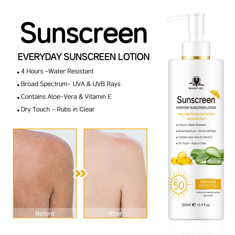 Sunscreen Lotion Manufacturer - Private Label Vegan Moisturizing Cooling Aloe Vera Hyaluronic Acid Sun Screen