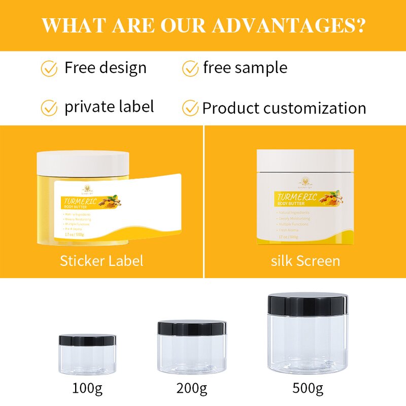 Turmeric Body Butter Manufacturer - Private Label Natural Coconut Oil Moisturizing Brightening Firming Formula