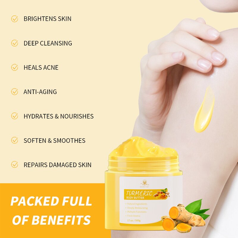 Turmeric Body Butter Manufacturer - Private Label Natural Coconut Oil Moisturizing Brightening Firming Formula