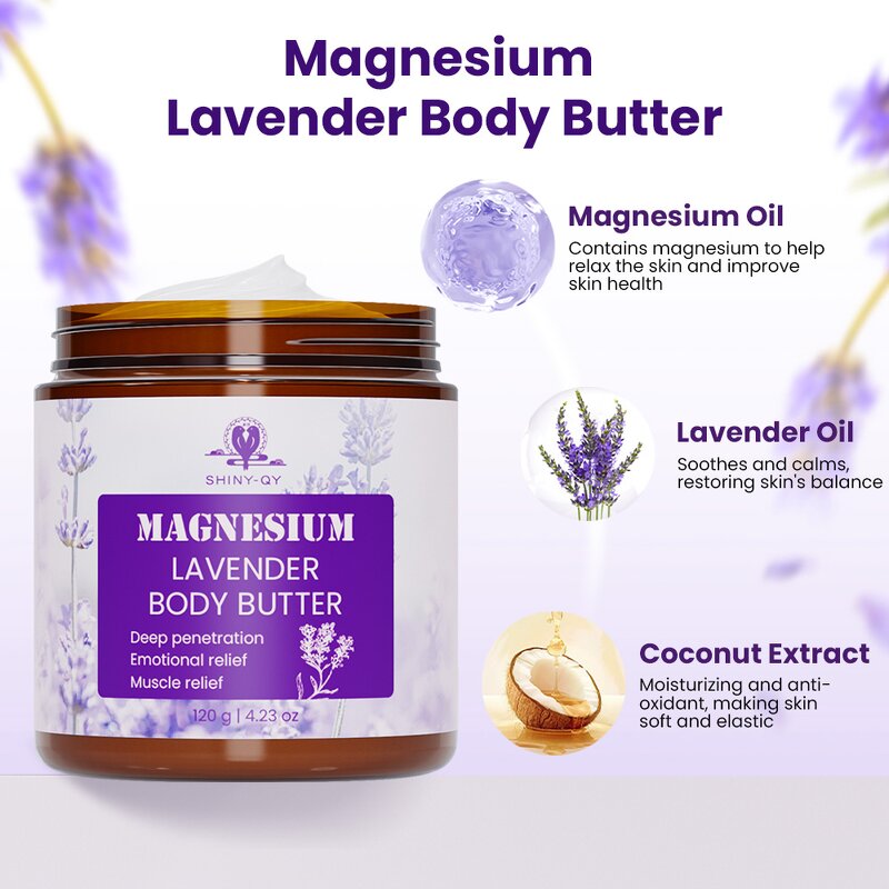 Body Butter Manufacturer - OEM ODM Private Label Dry Skin Deep Nourishing Magnesium Lavender Formula