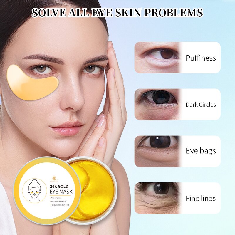 Eye Mask Manufacturer - Custom Whitening Collagen Eye Mask Retinol 24k Gold Vitamin C Hydra-gel Formula